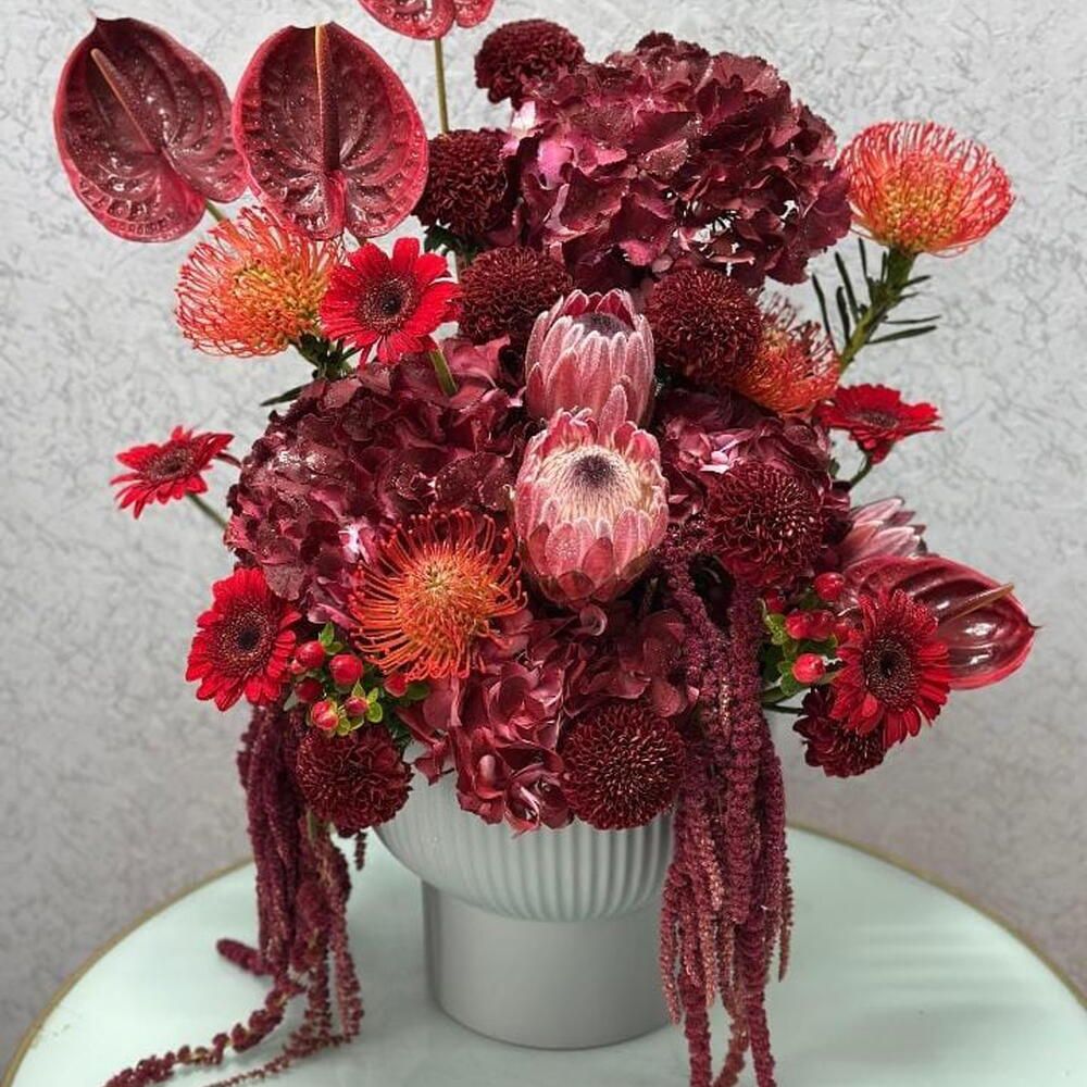Elegant Red Burgundy Floral Arrangement