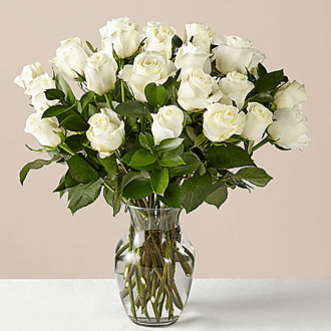 Glass With White Rose