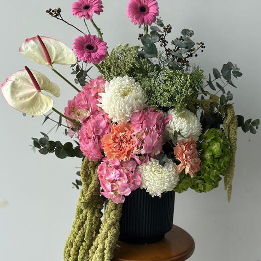 Elegant Mixed Floral Bouquet with Hydrangea, Amaranthus   Anthurium