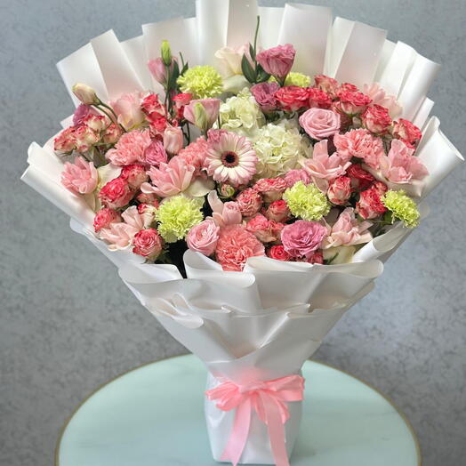 Blushing Elegance Mixed Bouquet