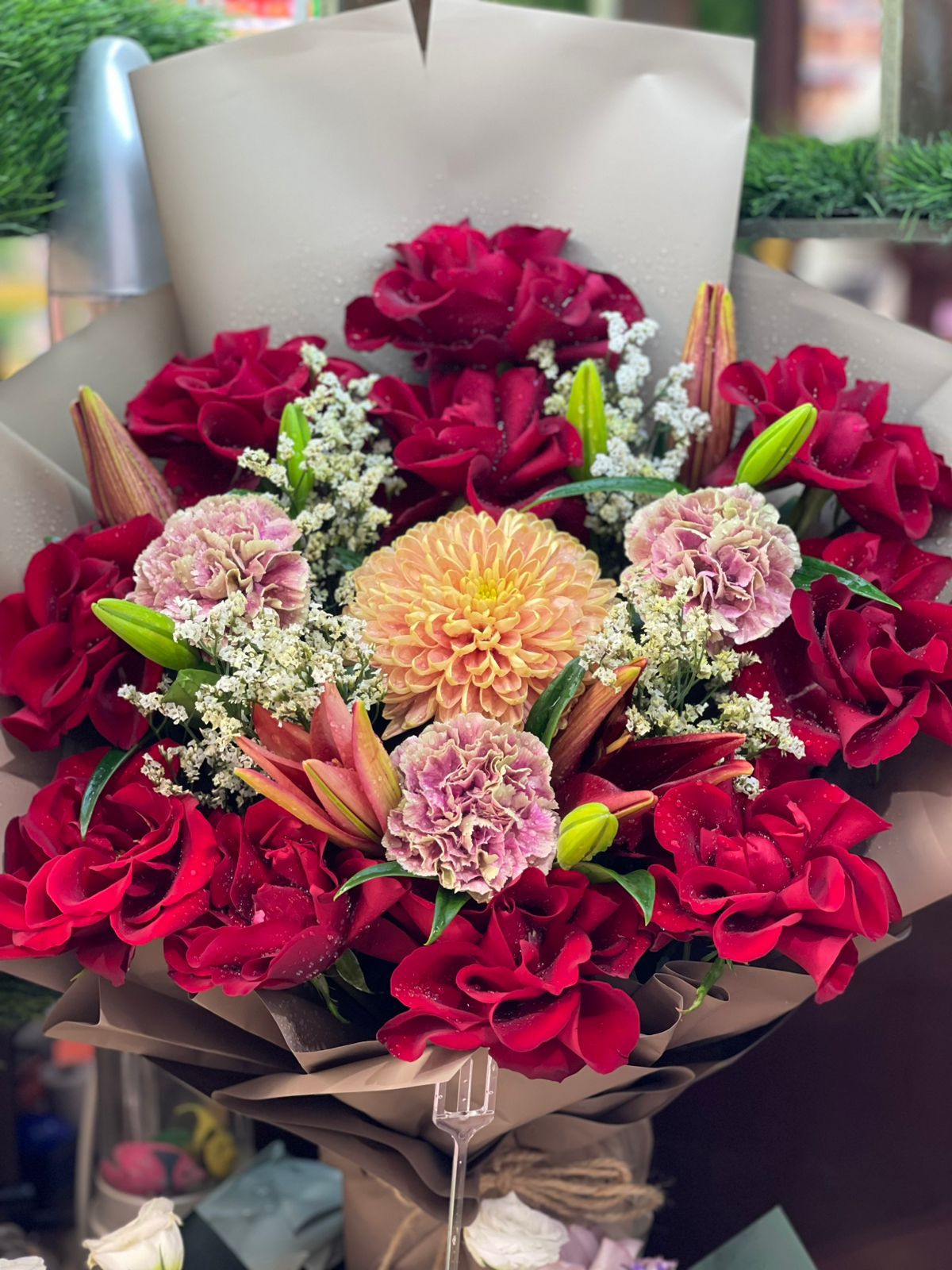 Red Mix Pink Double Colurs