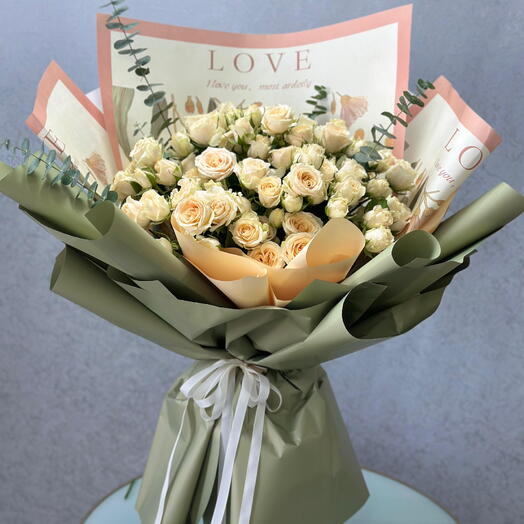 Peach Baby Rose Bouquet