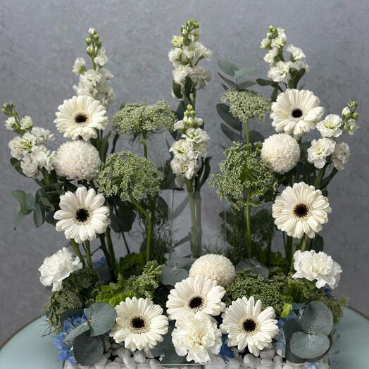 Elegant White and Green Floral Arrangement
